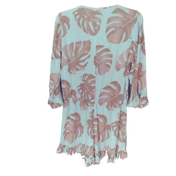 Piyama lightweight Monstera Leaf Romper Size Large - Picture 7 of 14